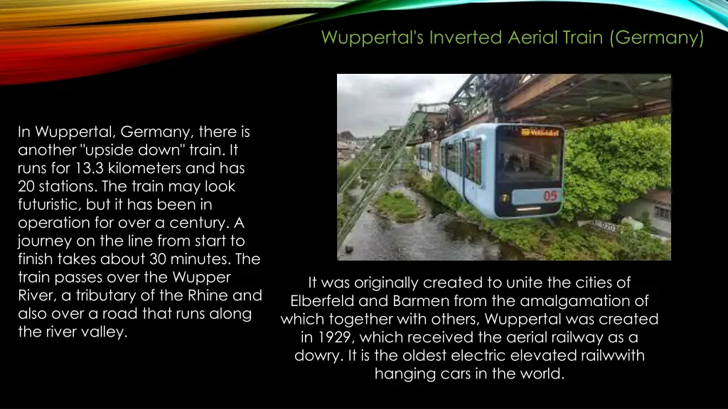 wuppertal s inverted aerial train germany