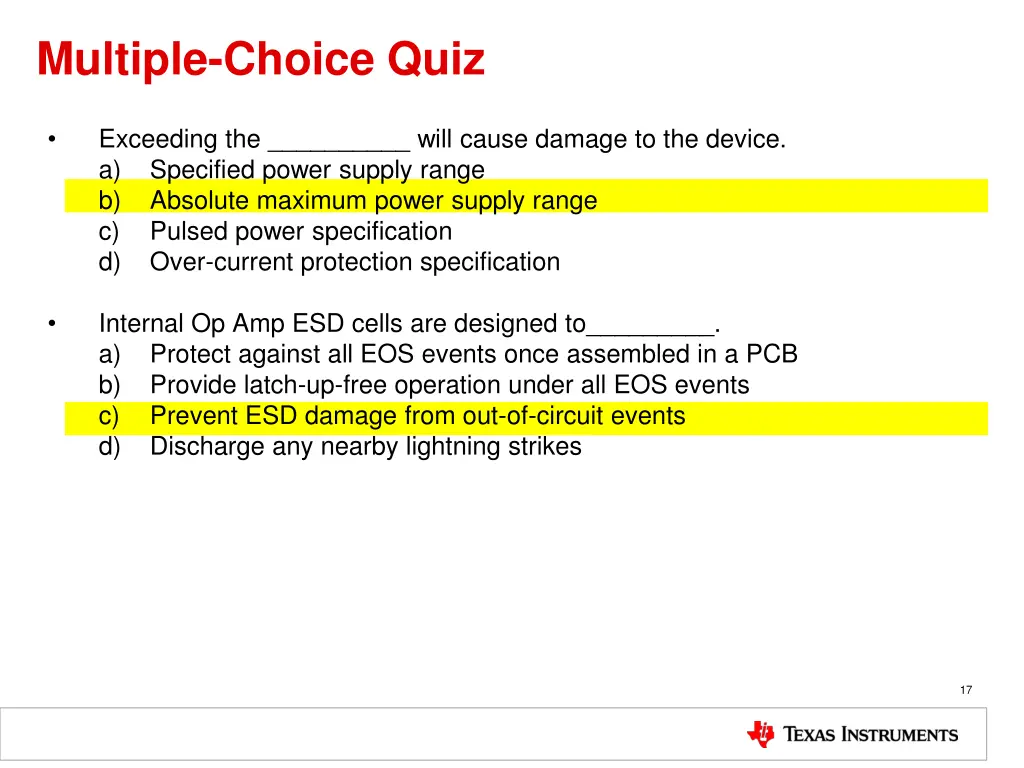 multiple choice quiz 1