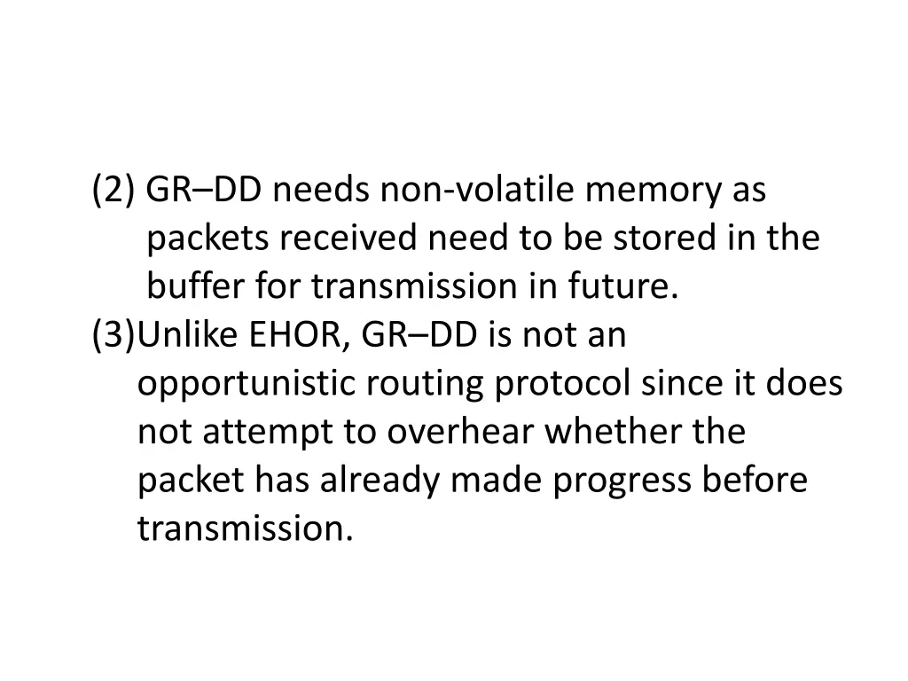 2 gr dd needs non volatile memory as packets