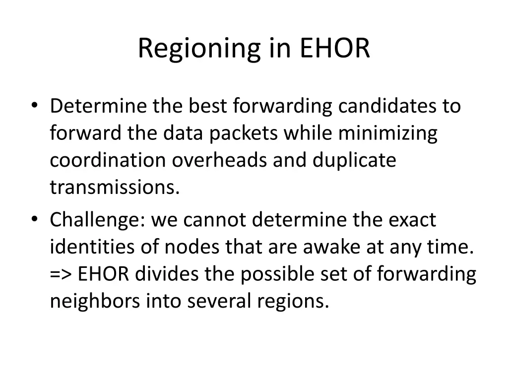 regioning in ehor