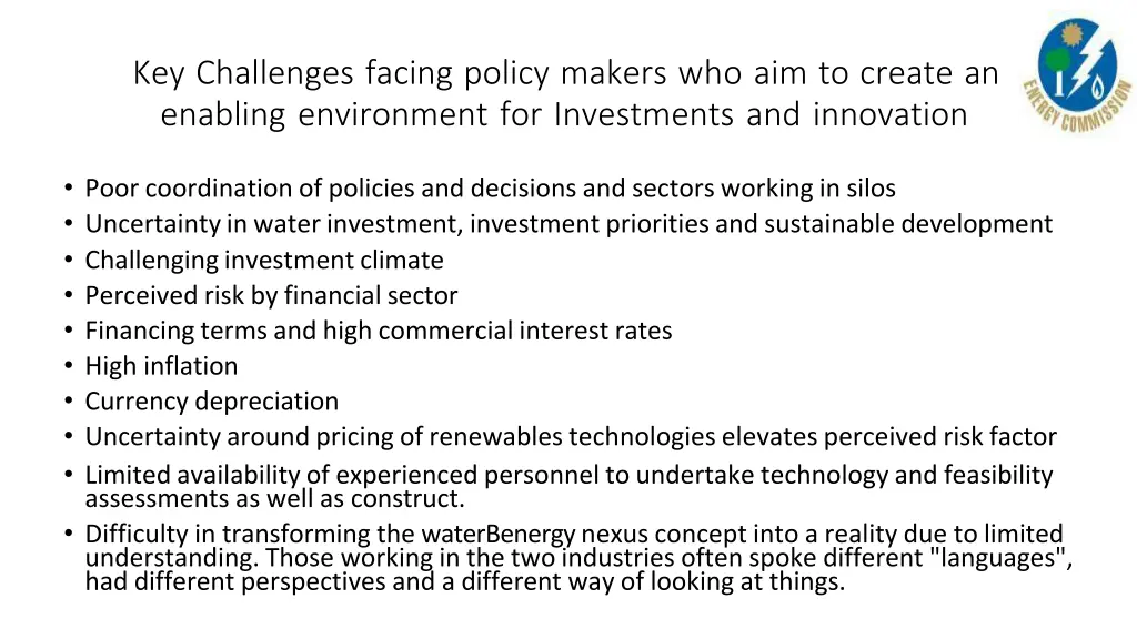 key challenges facing policy makers