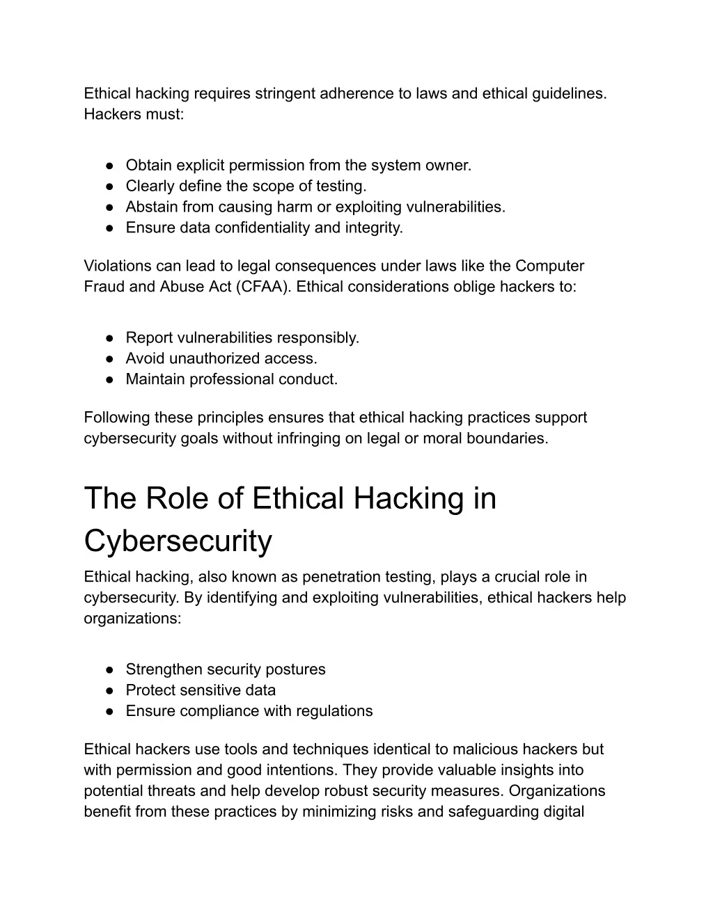 ethical hacking requires stringent adherence