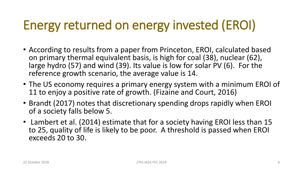 energy returned on energy invested eroi energy