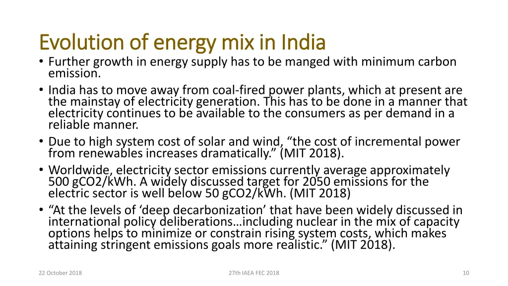 evolution of energy mix in india evolution