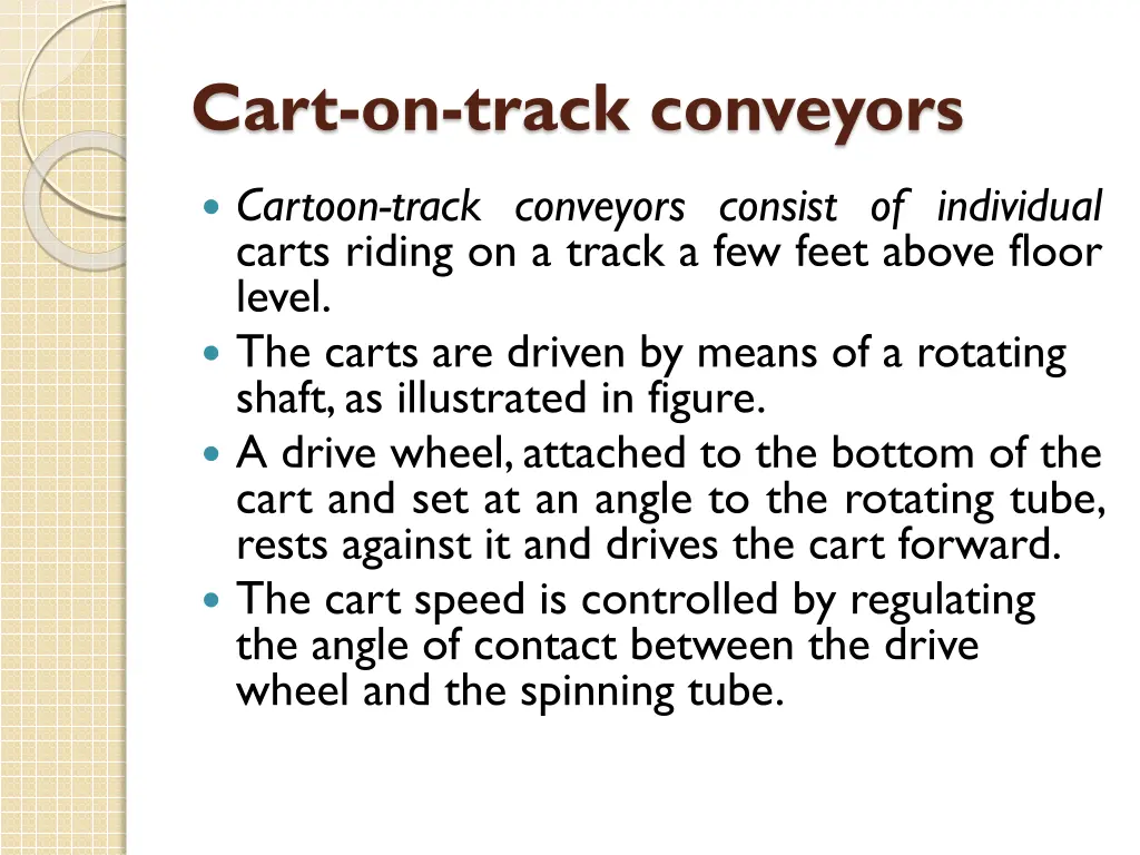 cart on track conveyors