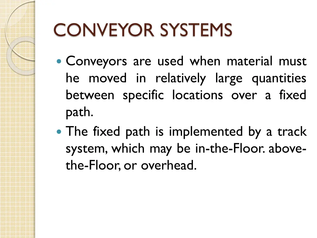 conveyor systems