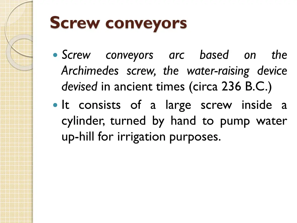 screw conveyors