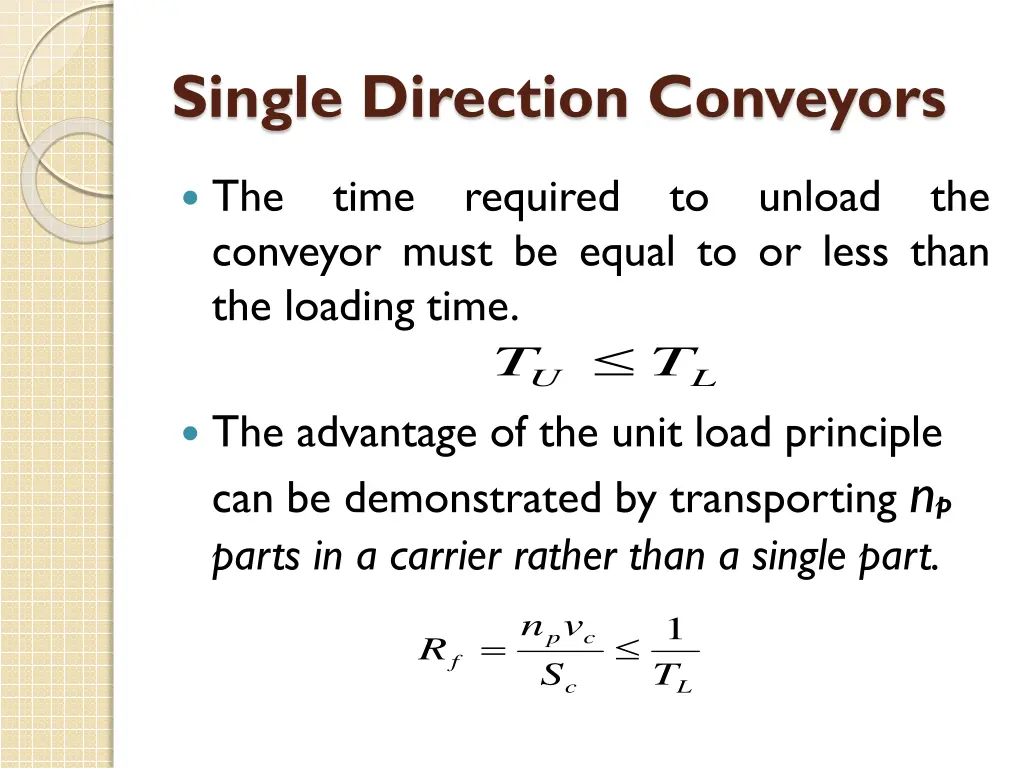 single direction conveyors 2