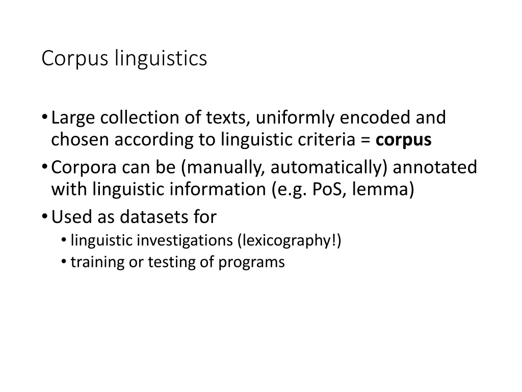 corpus linguistics