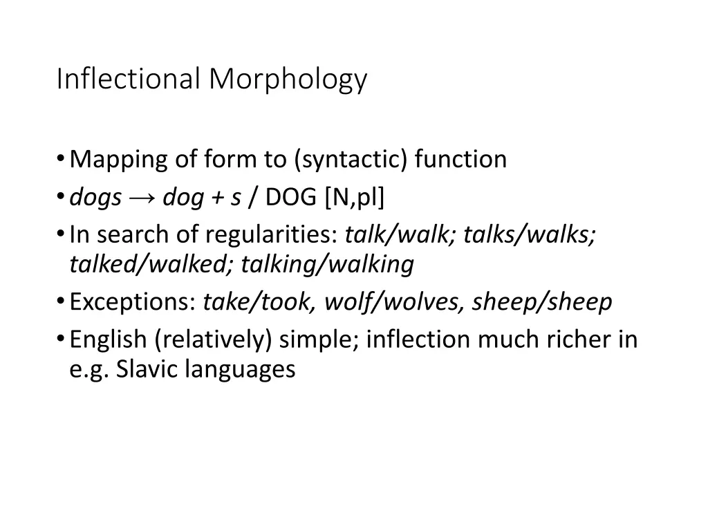 inflectional morphology