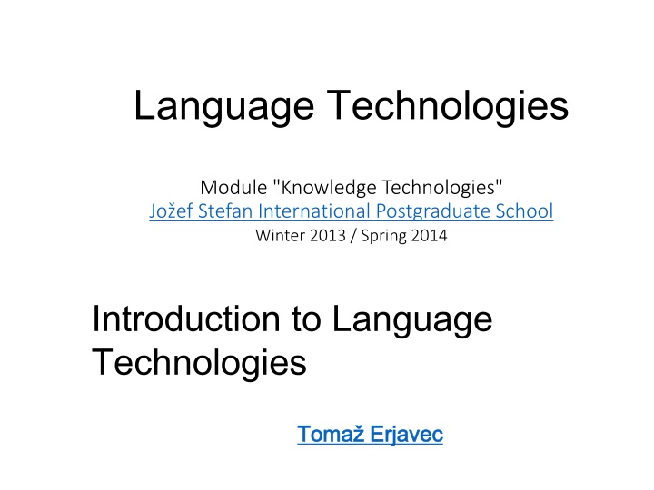 language technologies