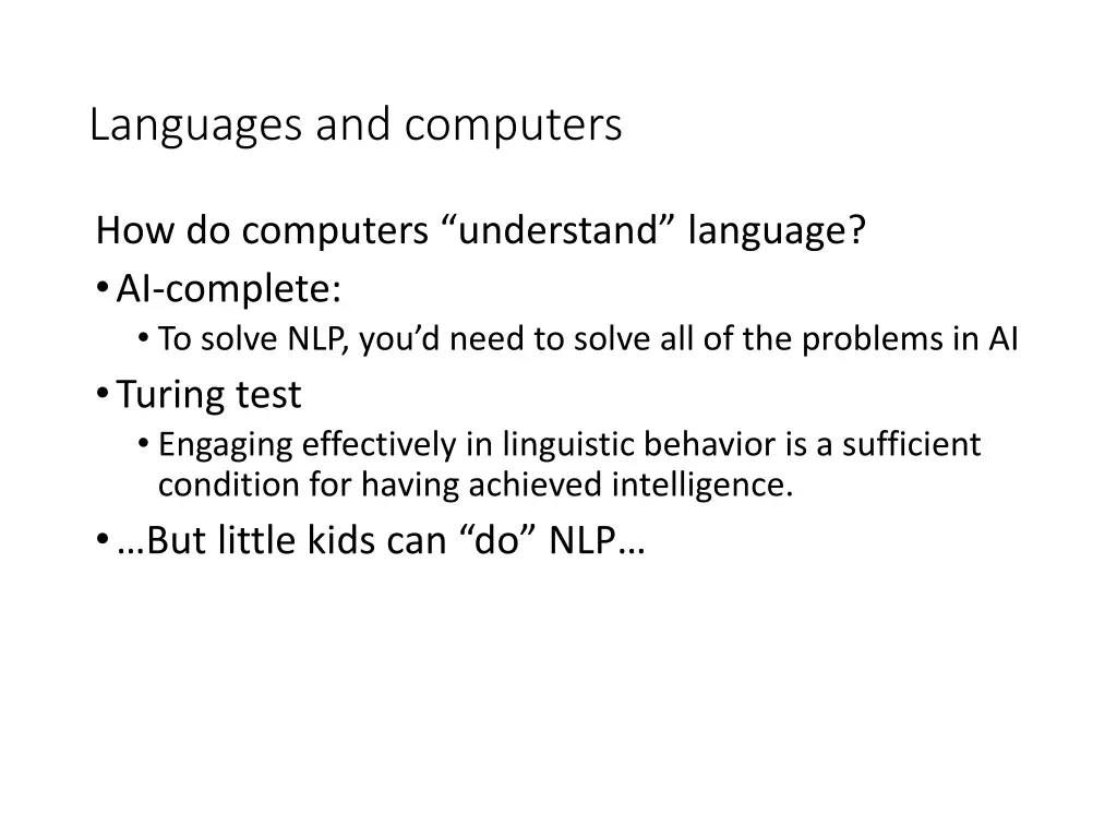 languages and computers