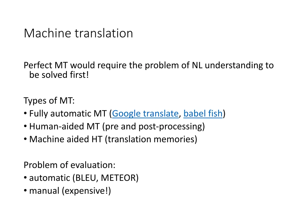 machine translation