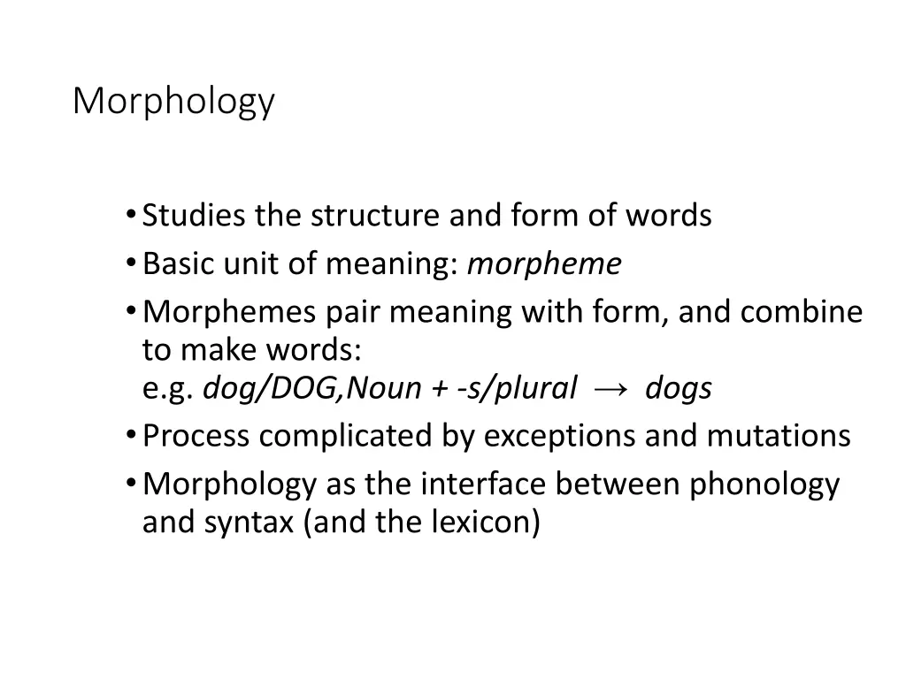 morphology