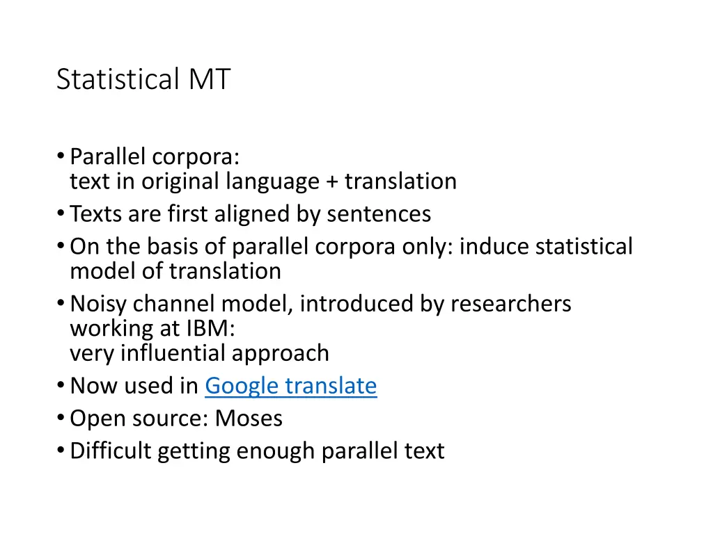 statistical mt