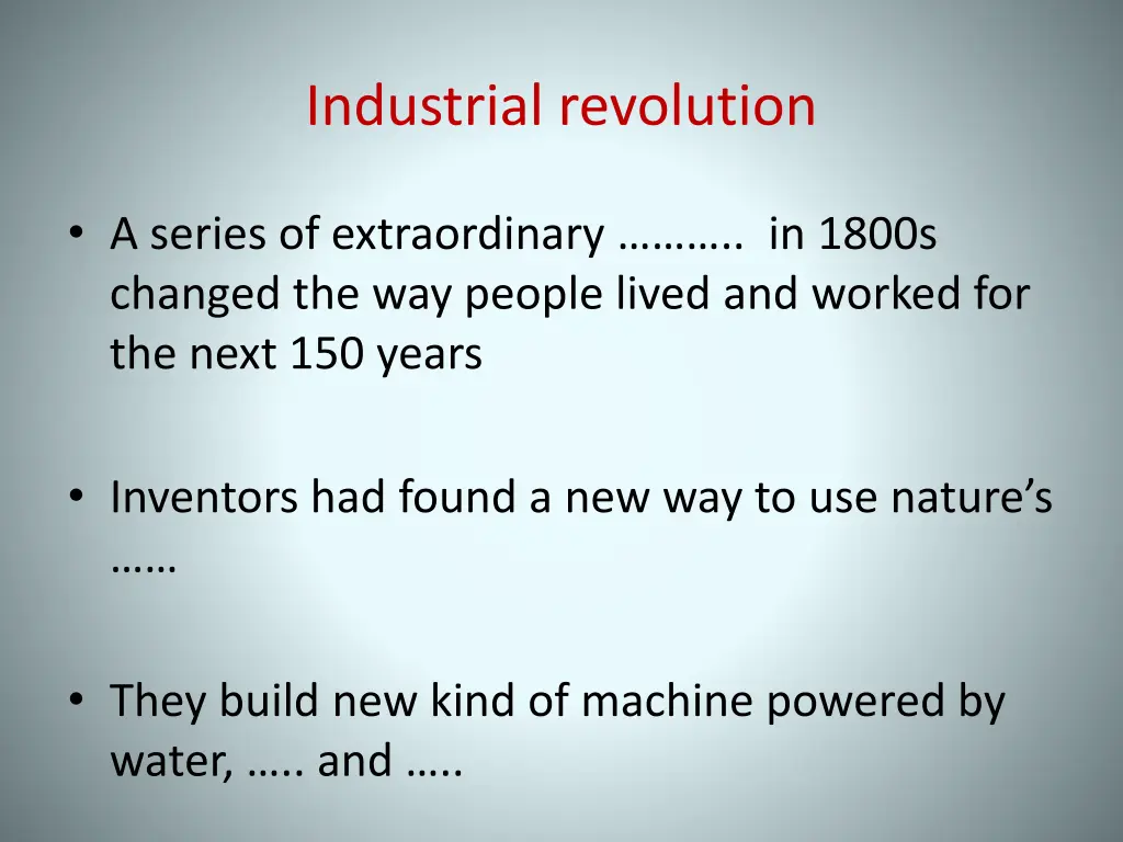 industrial revolution