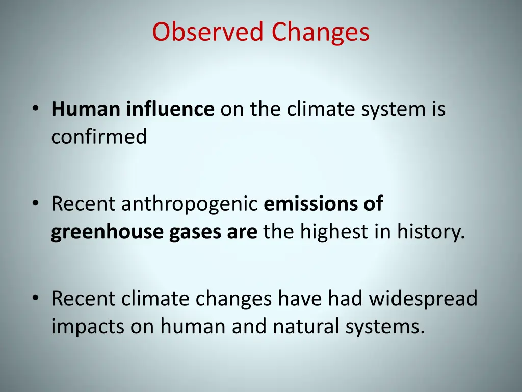 observed changes 1