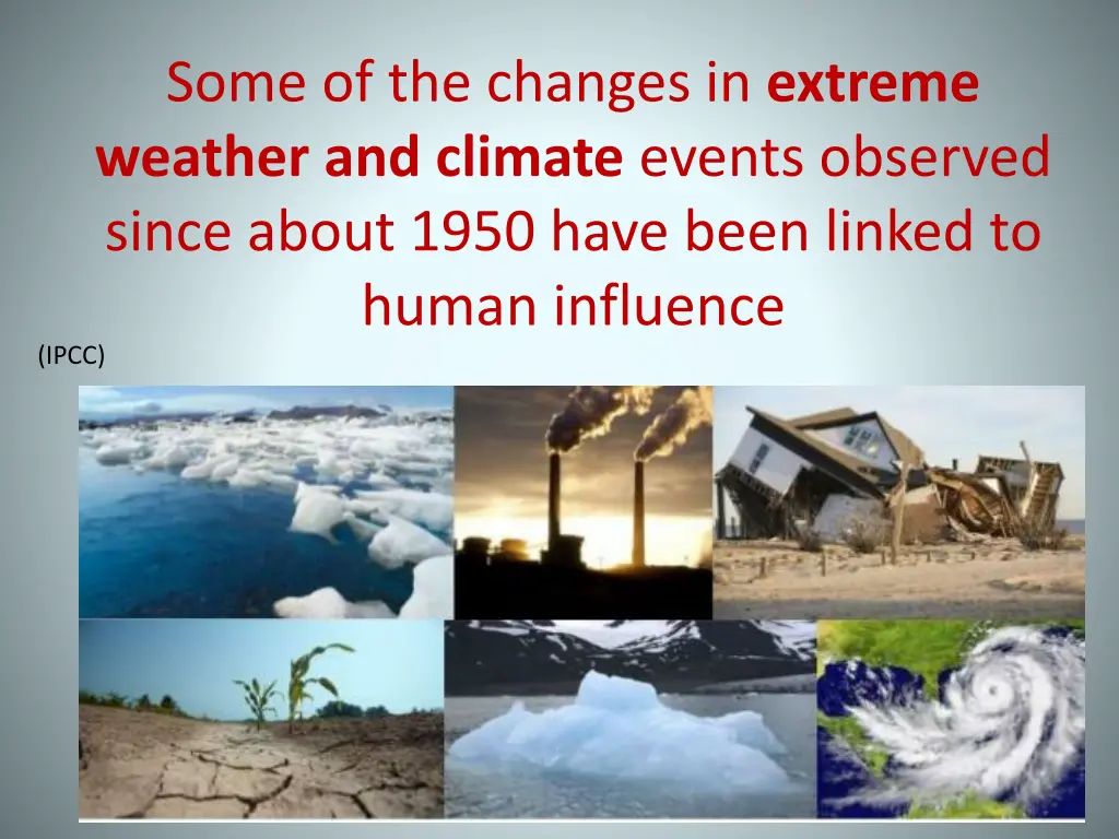 some of the changes in extreme weather