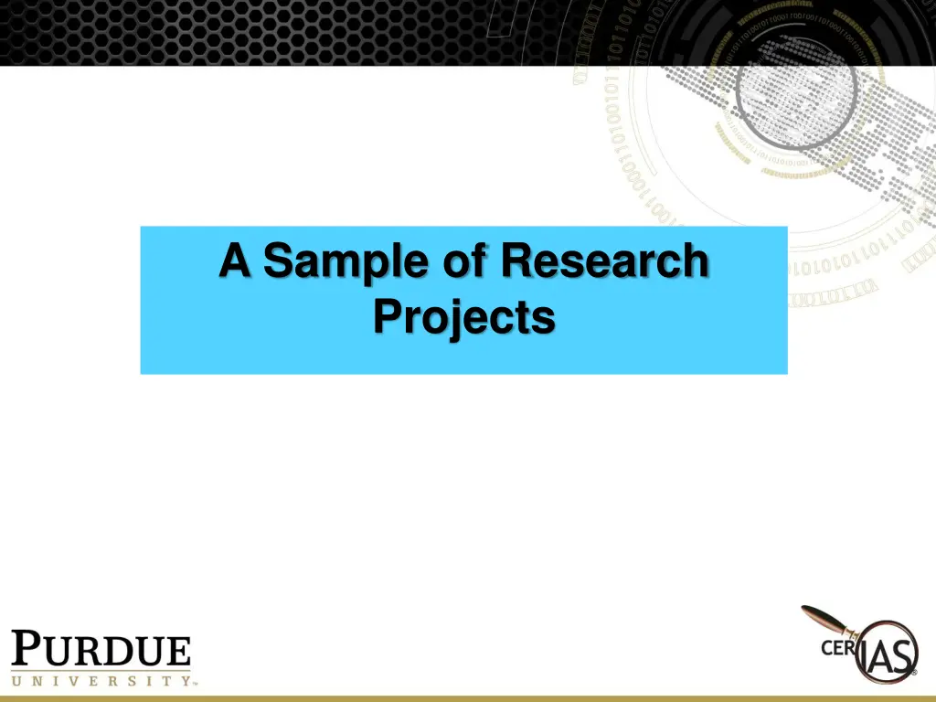 a sample of research projects