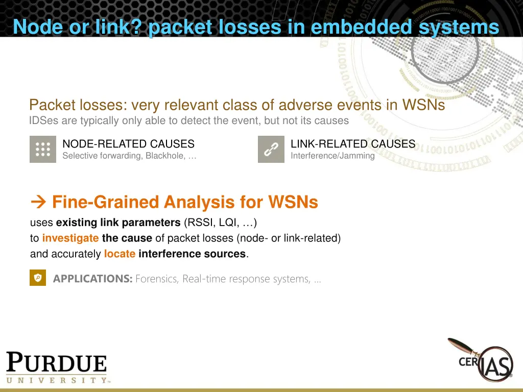 node or link packet losses in embedded systems