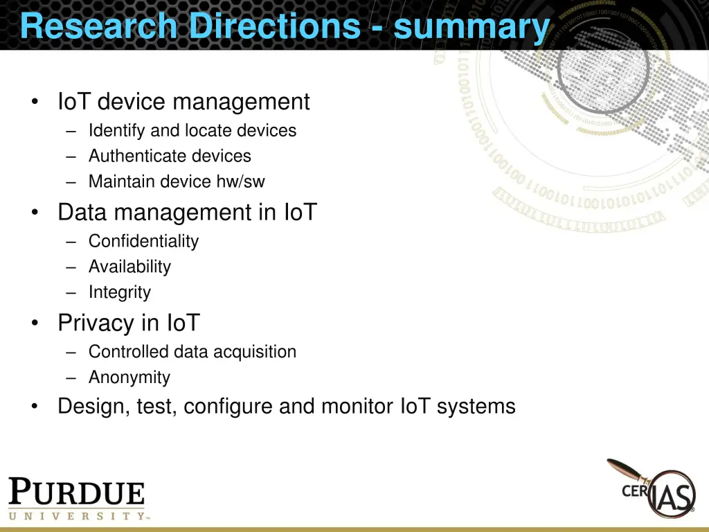 research directions summary