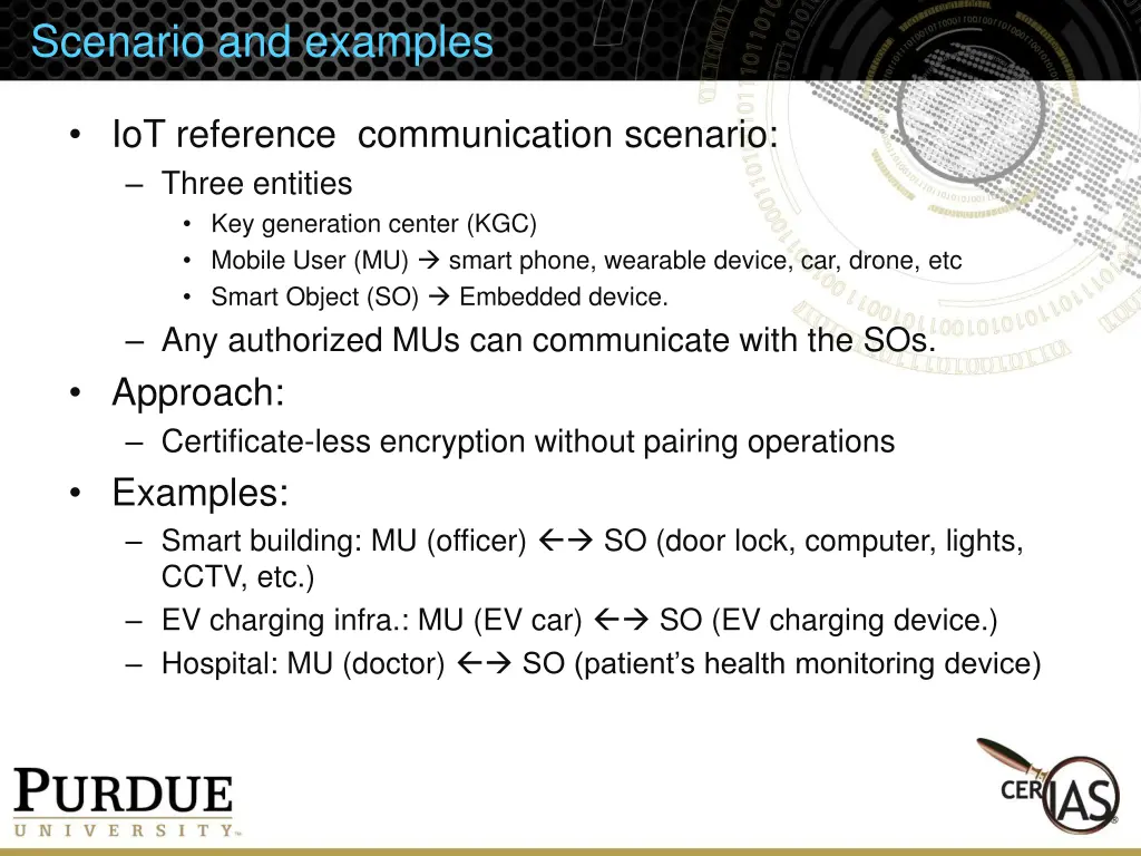 scenario and examples