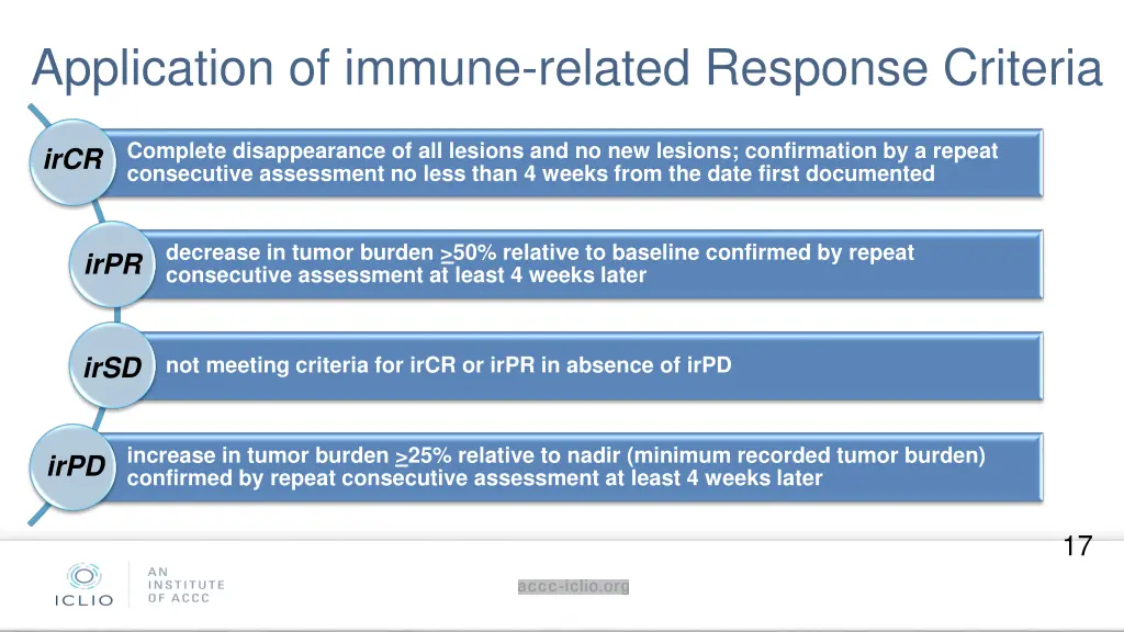 application of immune related response criteria