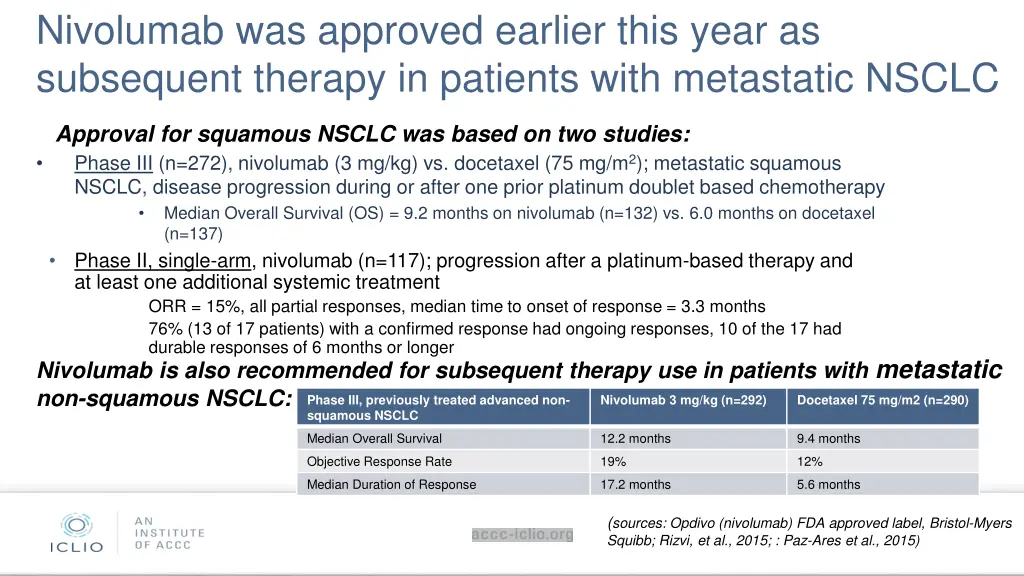 nivolumab was approved earlier this year