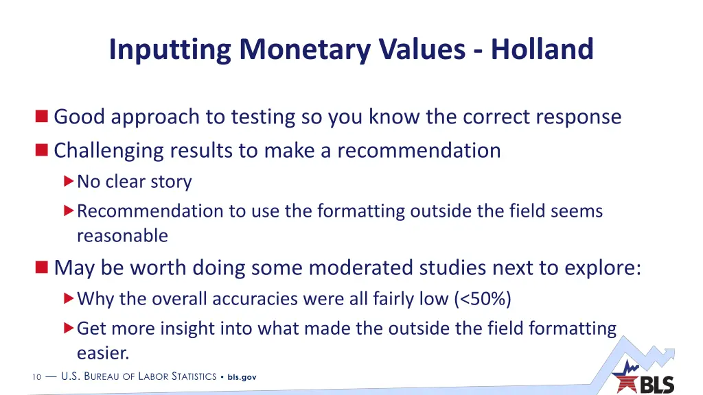 inputting monetary values holland