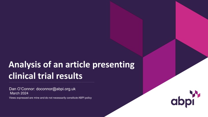 analysis of an article presenting clinical trial