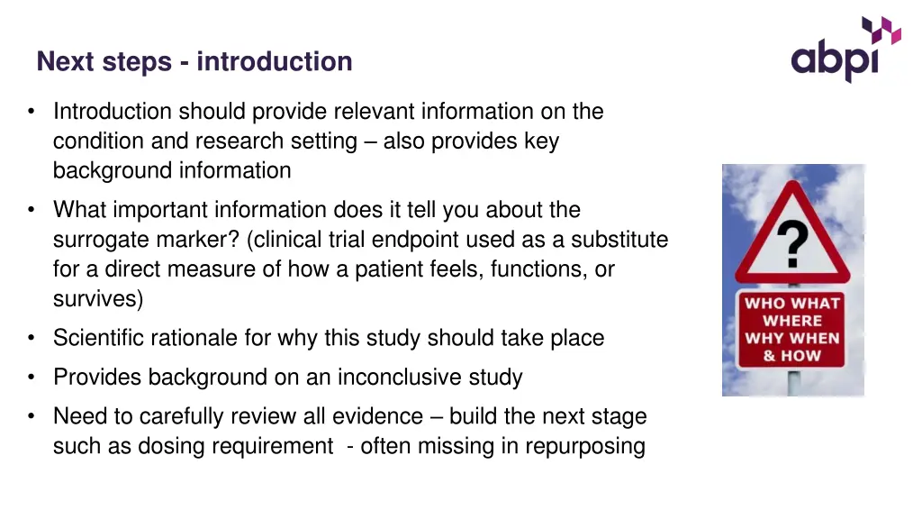 next steps introduction