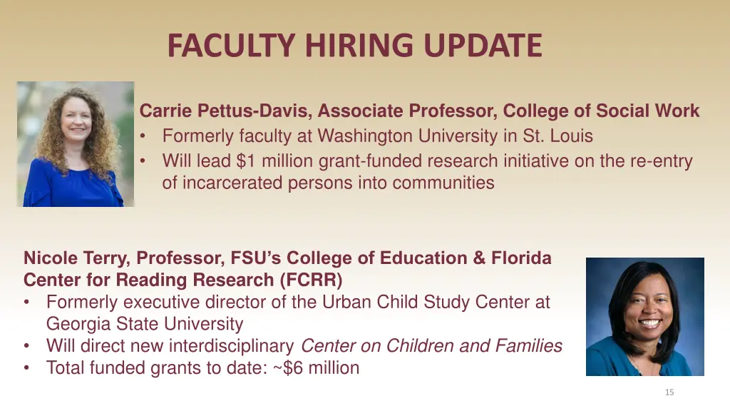 faculty hiring update