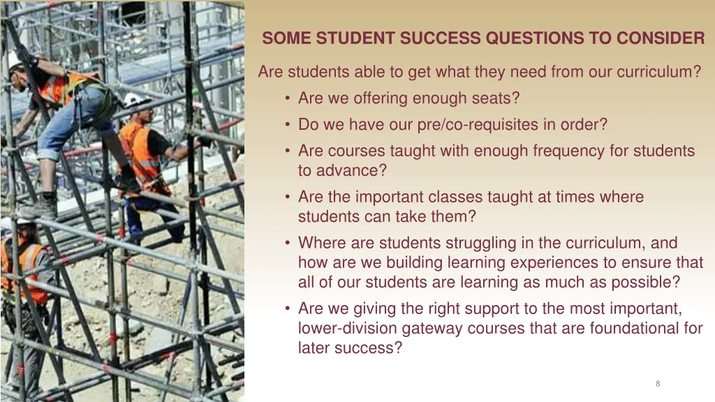 some student success questions to consider