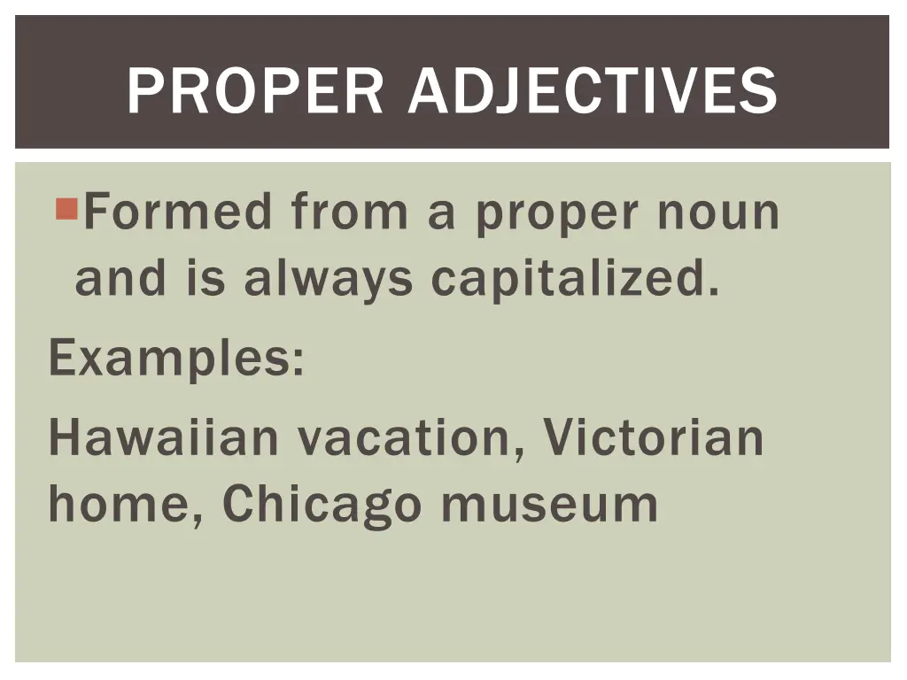 proper adjectives