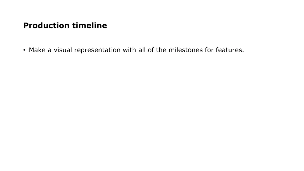 production timeline