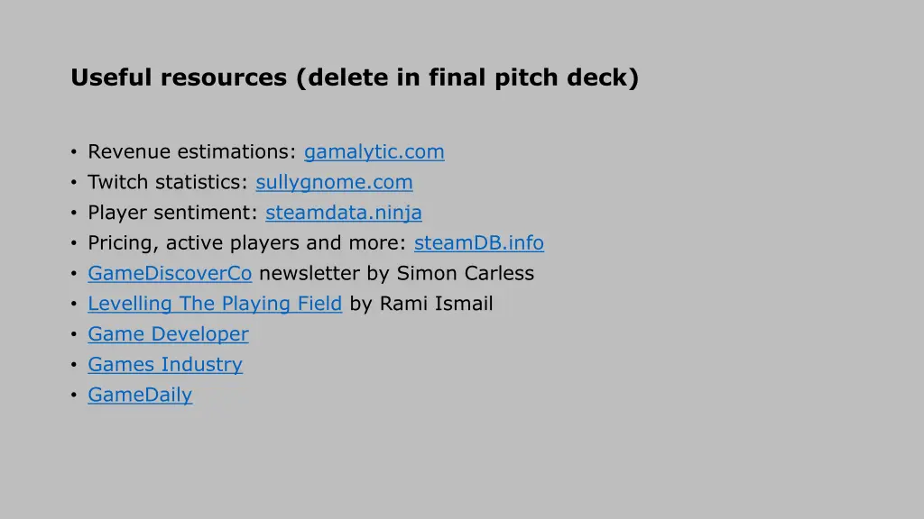 useful resources delete in final pitch deck