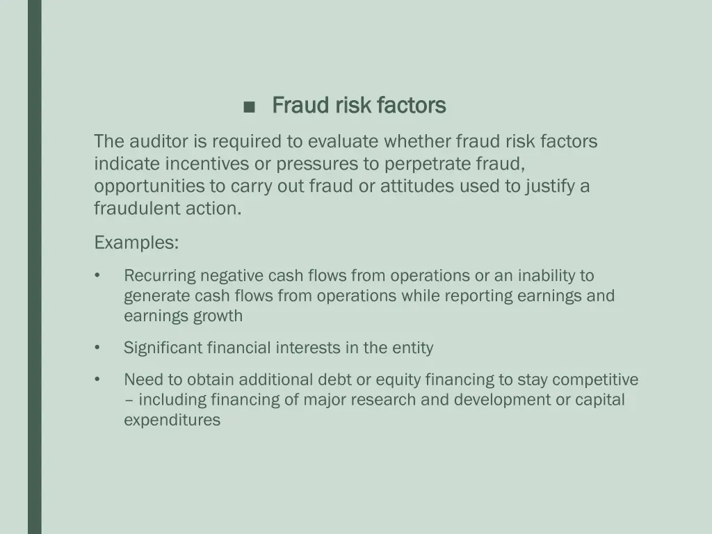 fraud risk factors fraud risk factors