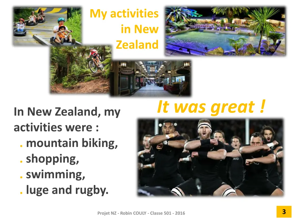 my activities in new zealand