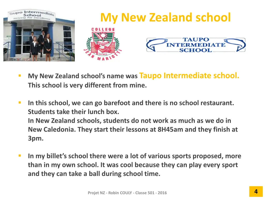 my new zealand school