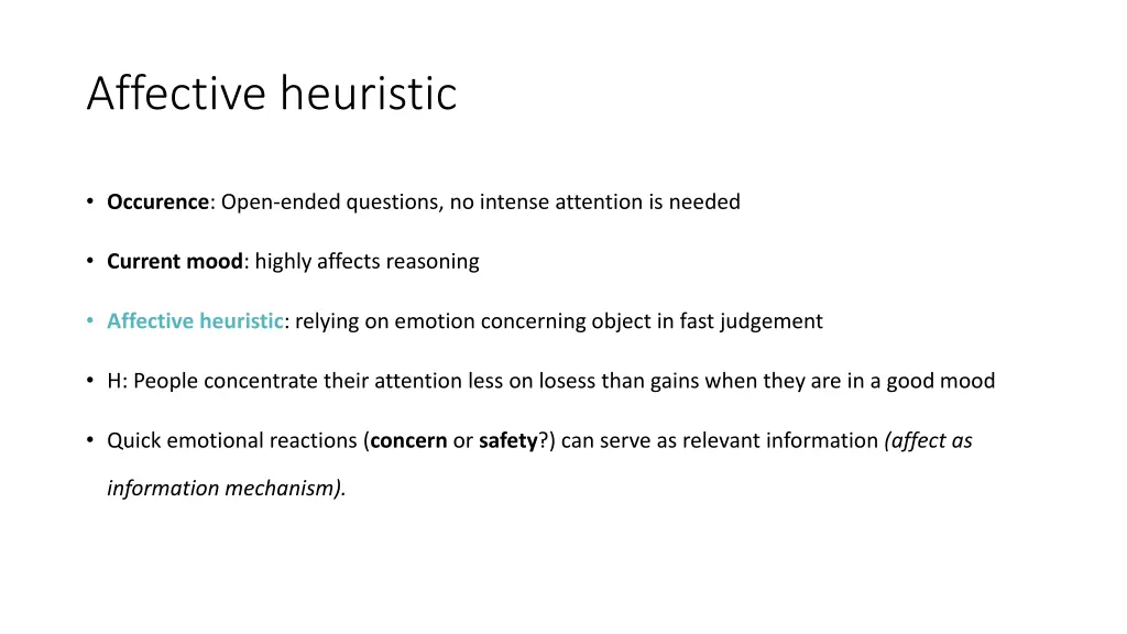 affective heuristic