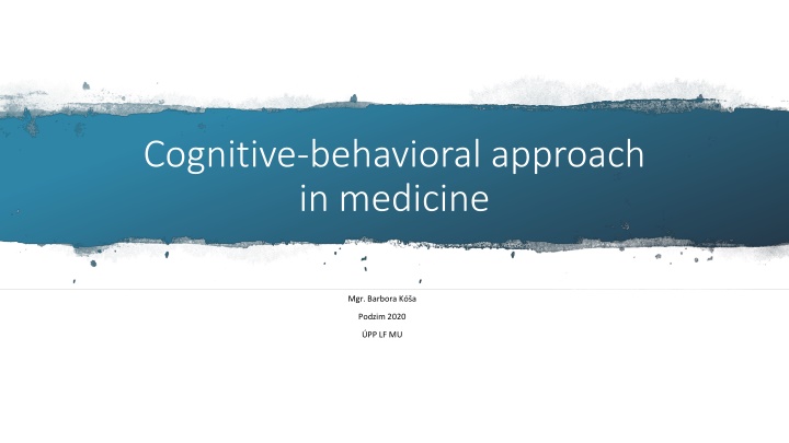 cognitive behavioral approach in medicine