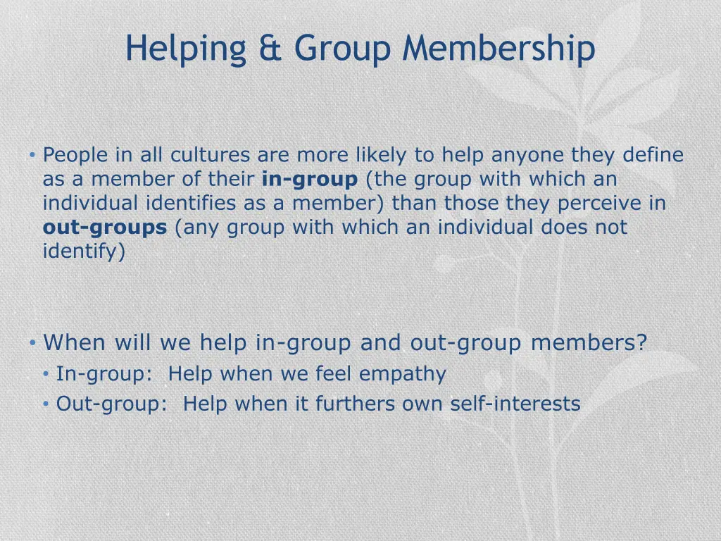 helping group membership