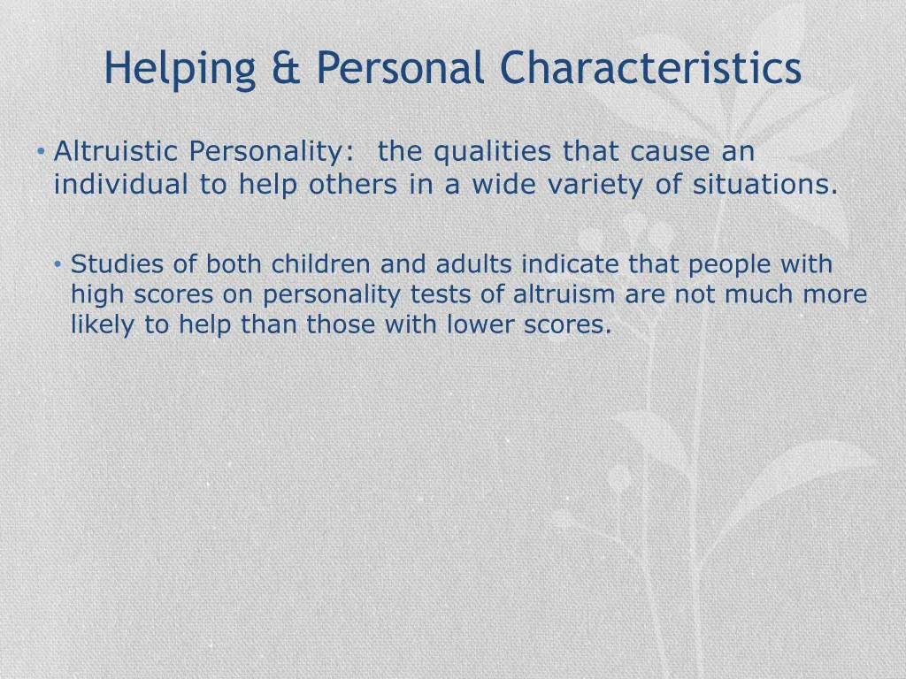 helping personal characteristics 1