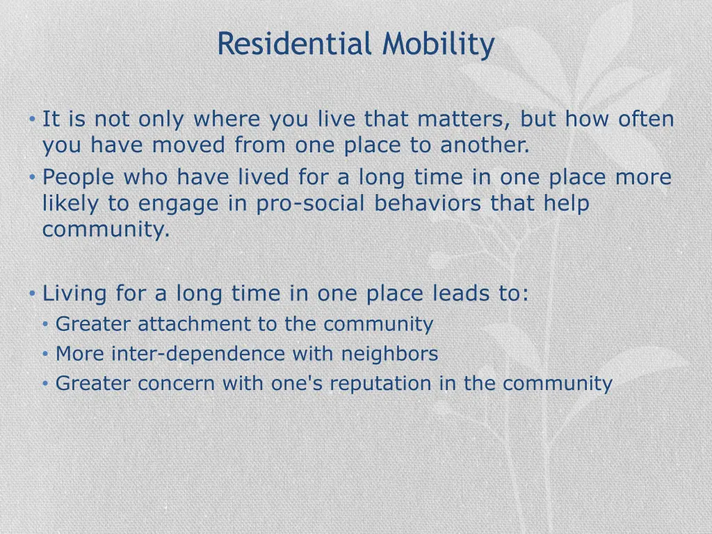 residential mobility