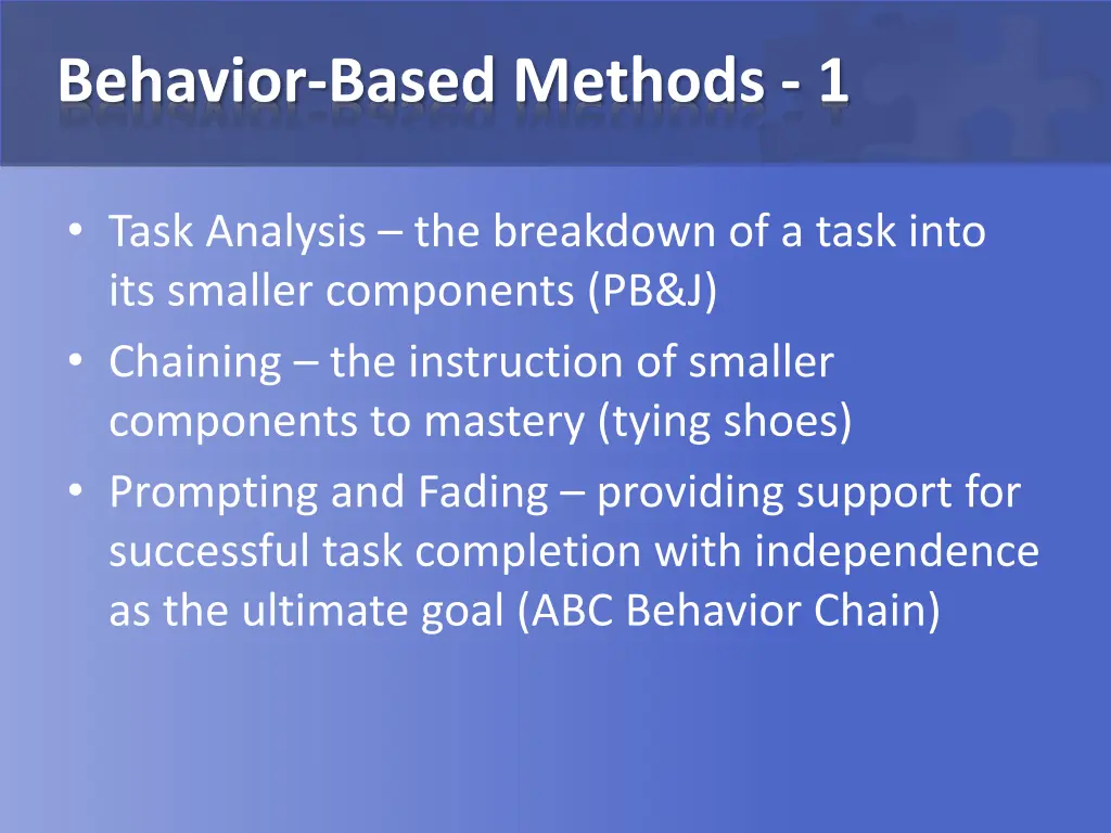 behavior based methods 1