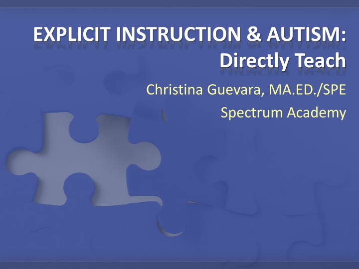 explicit instruction autism