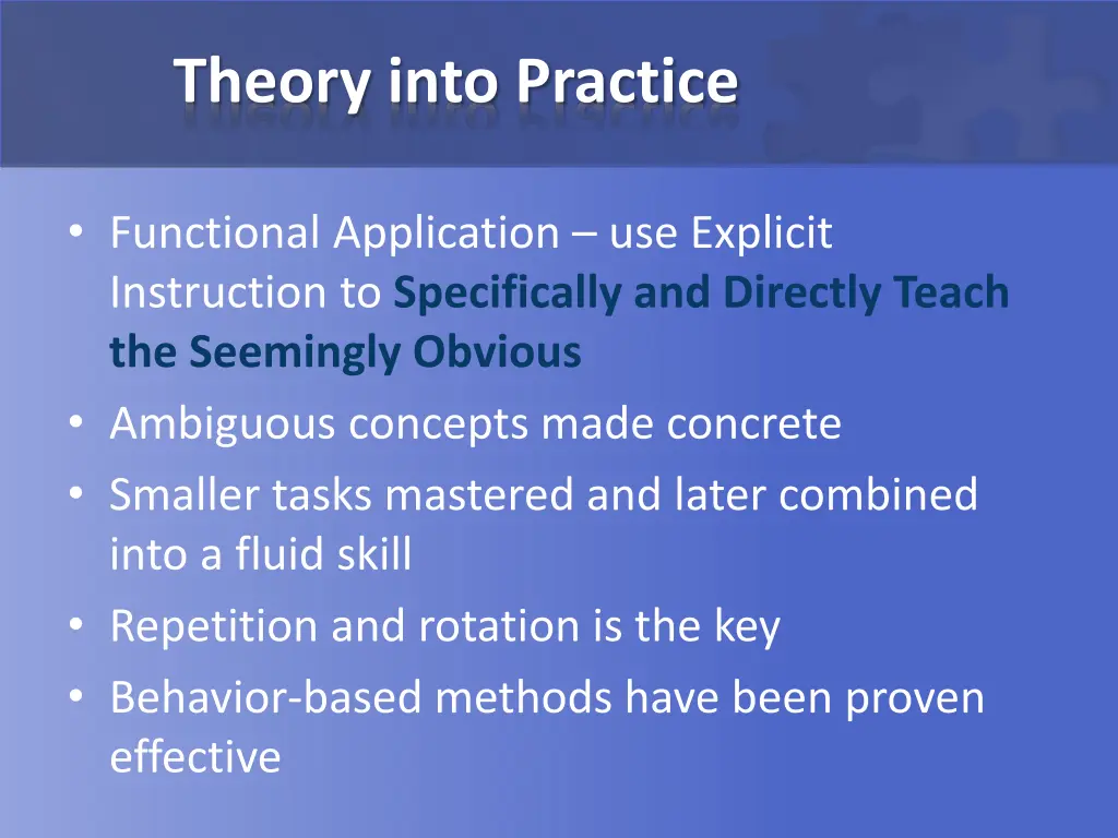 theory into practice