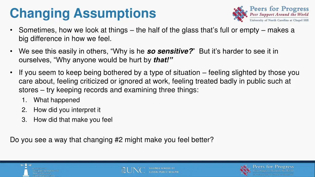 changing assumptions