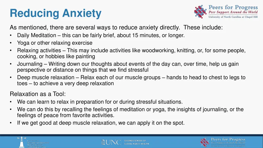 reducing anxiety