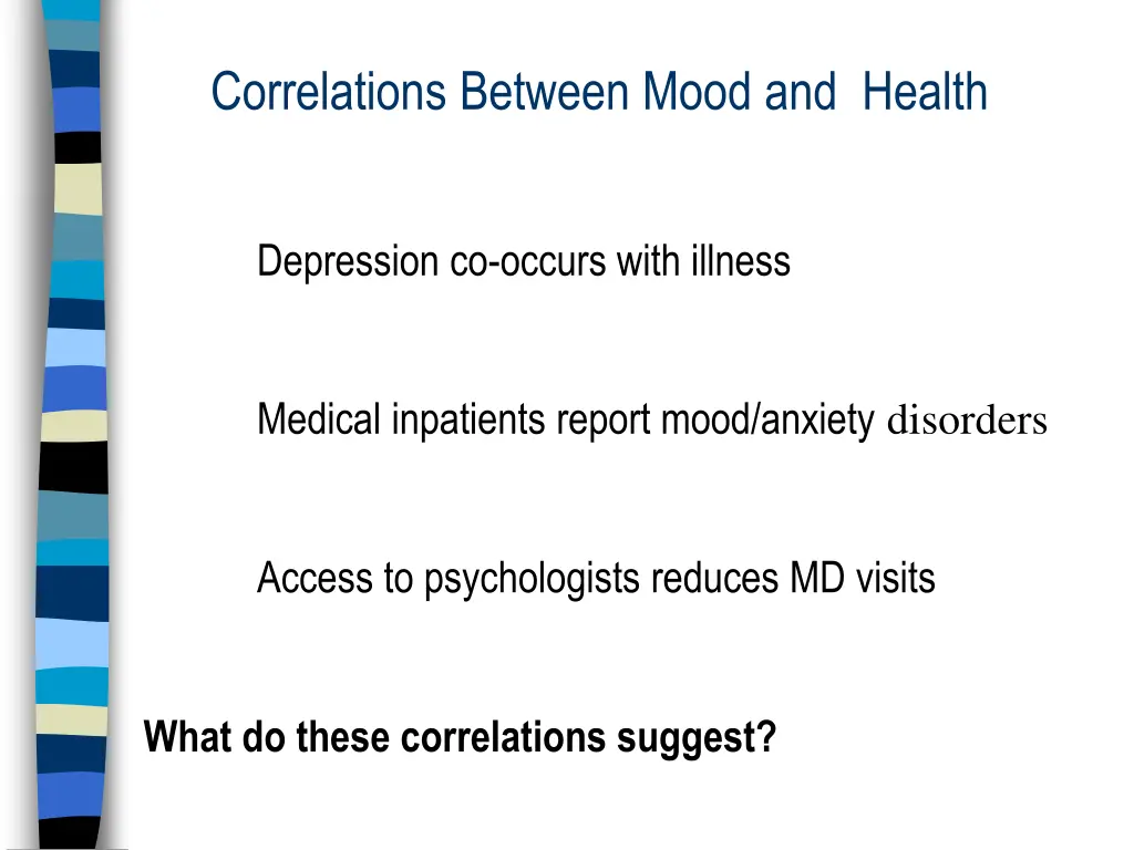 correlations between mood and health